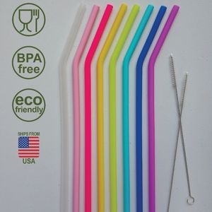 Silicone Straws (8) 10.25" Standard Size Width